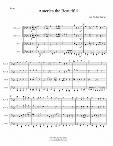 America The Beautiful - Tuba/Euphonium Quartet (arr. Norlan Bewley)