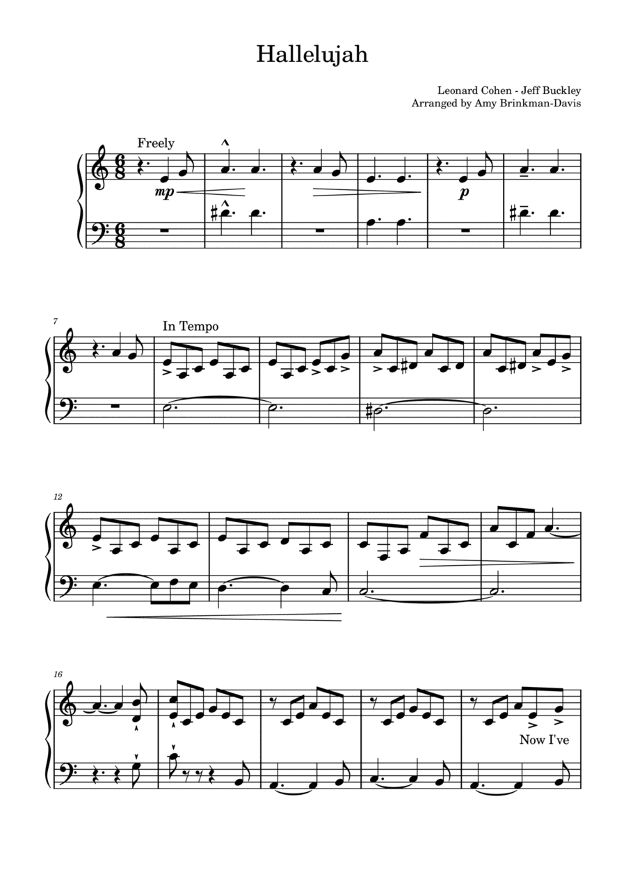 Leonard Cohen (arr. Amy Brinkman-Davis)