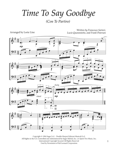 Time To Say Goodbye (arr. Lorie Line)