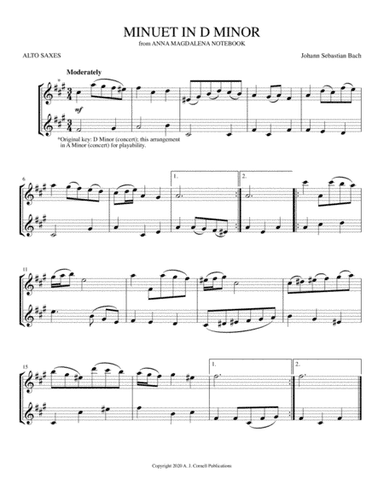 Minuet in D Minor (from Anna Magdalena Notebook) (arr. Mark Phillips)