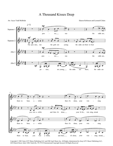A Thousand Kisses Deep (arr. Joyce Todd McBride)