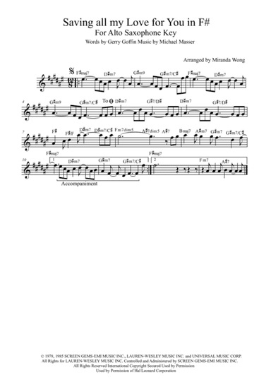 Saving All My Love For You (arr. Miranda Wong)