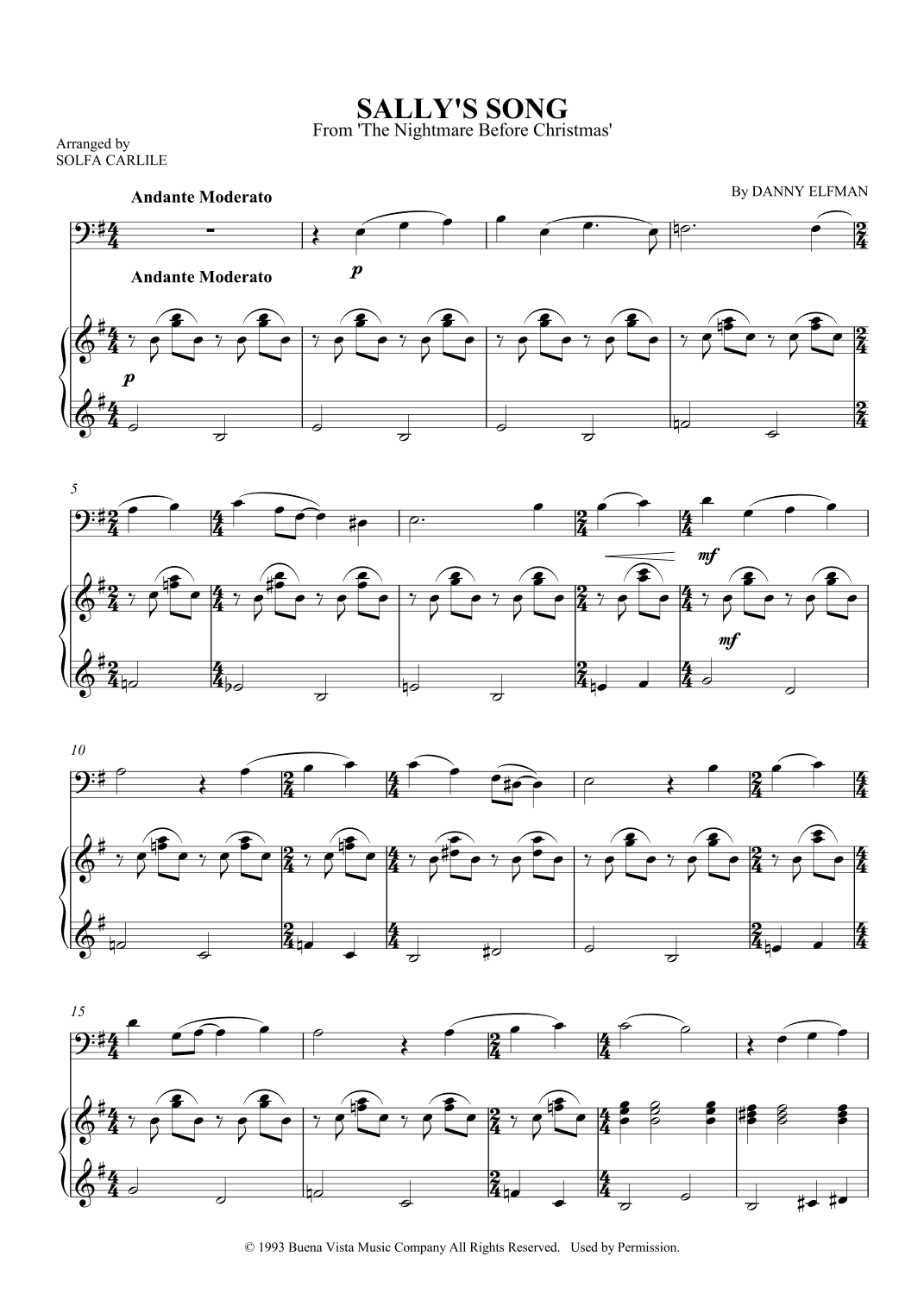 Sally's Song (arr. S Carlile)
