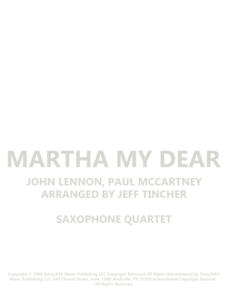 Martha My Dear (arr. Jeff Tincher)