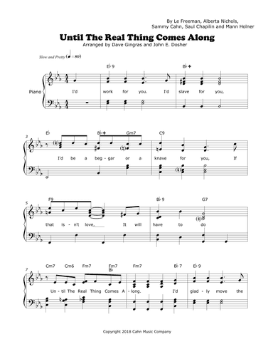 Until The Real Thing Comes Along (arr. Dave Gingras and John E. Dosher)