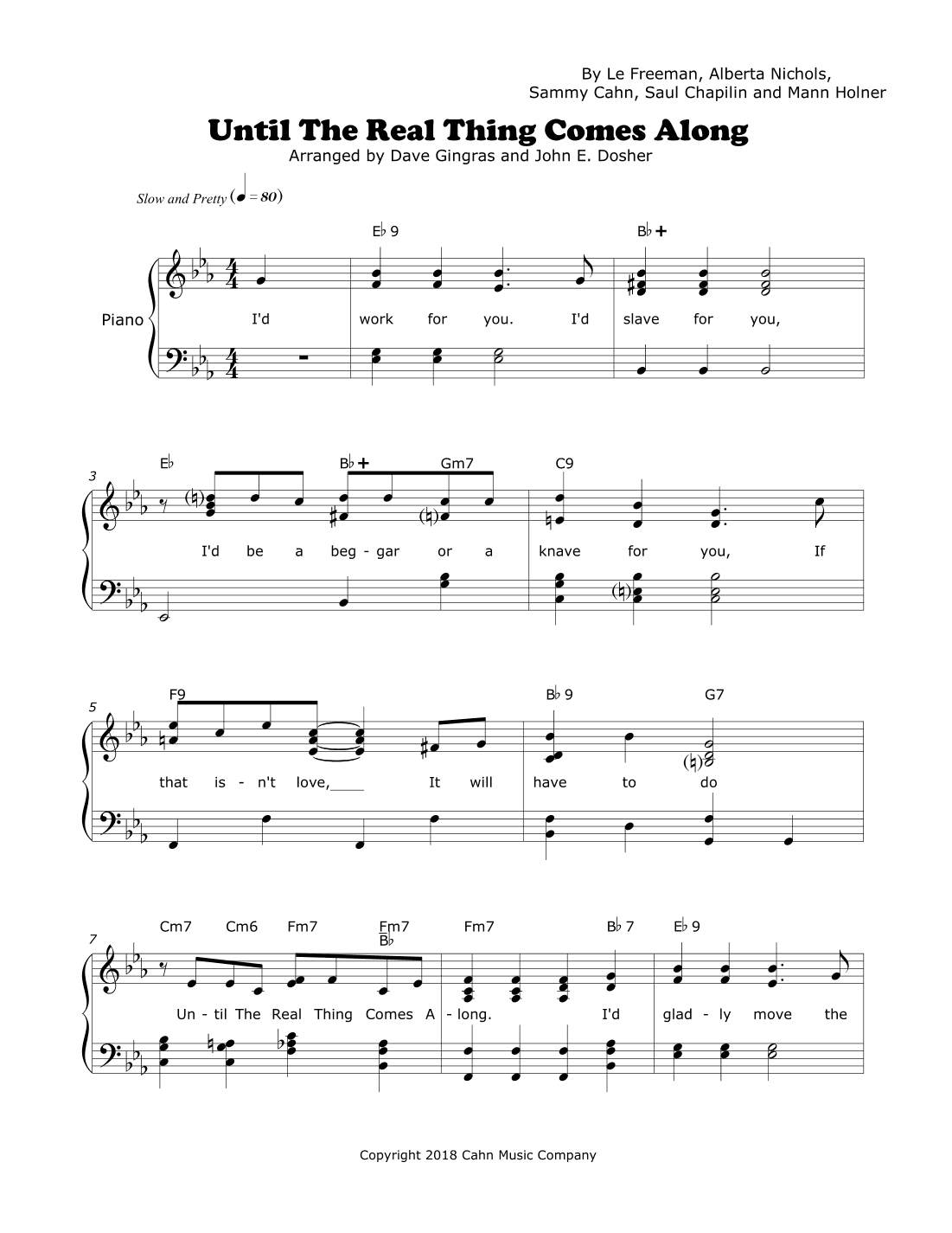 Until The Real Thing Comes Along (arr. Dave Gingras and John E. Dosher)