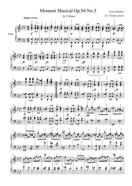 Moment Musical Op.94 No.5 (arr. Thomas Jancso)