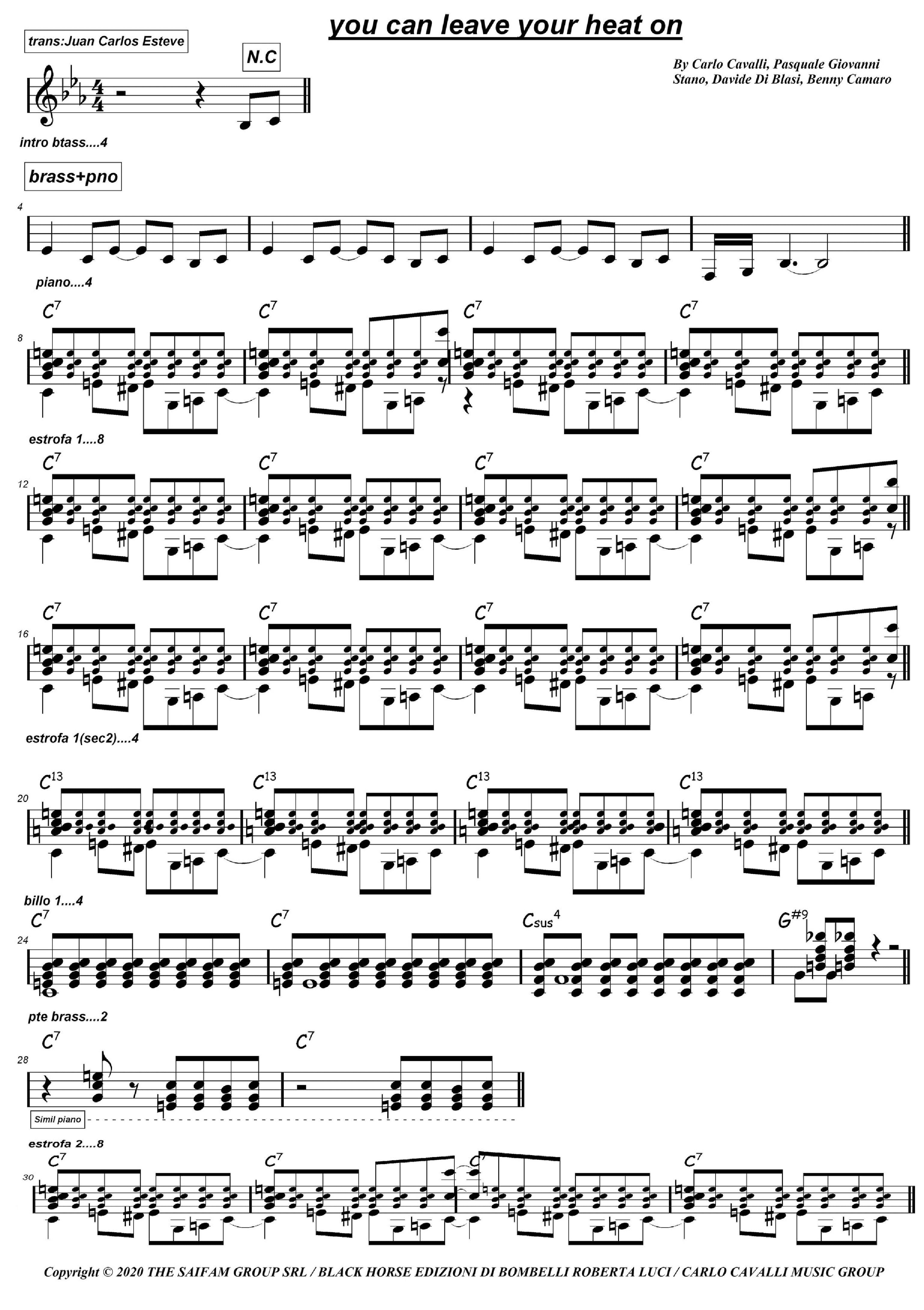 You Can Leave Your Hat On (arr. juan carlos esteve / Gran Coda)