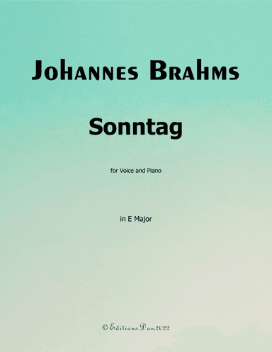 Sonntag, by Brahms, in E Major (arr. Editions Dao)