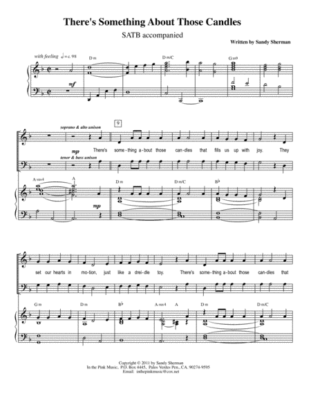 There's Something About Those Candles     SATB