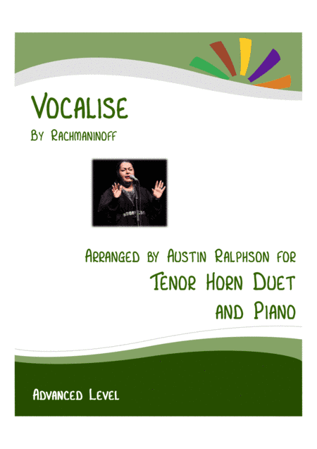 Vocalise (Rachmaninoff) - tenor horn duet and piano with FREE BACKING TRACK (arr. Austin Ralphson)