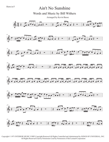 Ain't No Sunshine (arr. Kevin Busse)