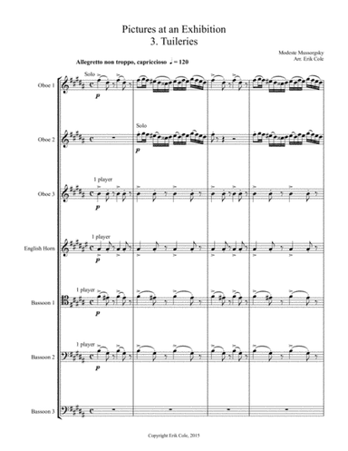 Pictures at an Exhibition 3. Tuileries (arr. Erik Cole)