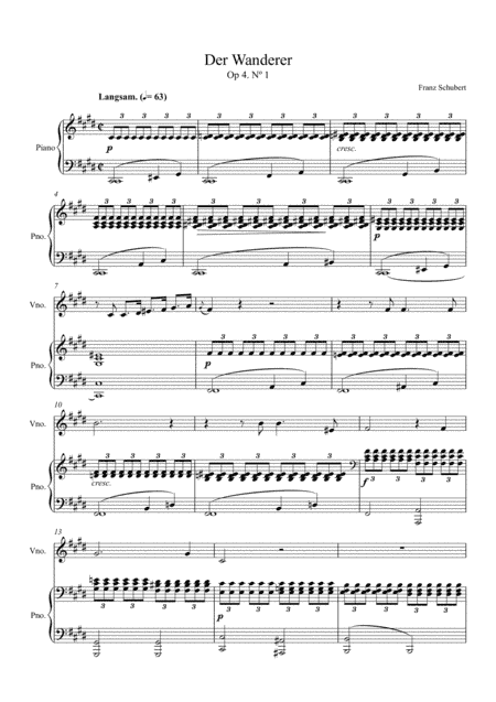 Franz Schubert - Der Wanderer (Violin Solo) (arr. André Laitano)
