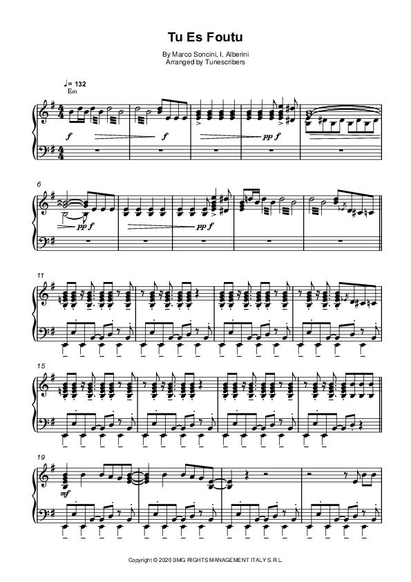 Tu Es Foutu (arr. Tunescribers)