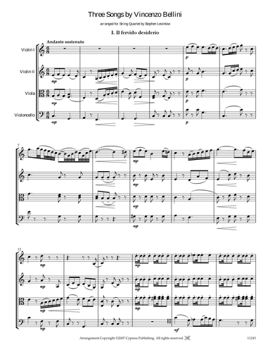 Three Songs by Bellini (arr. Stephen Levintow)