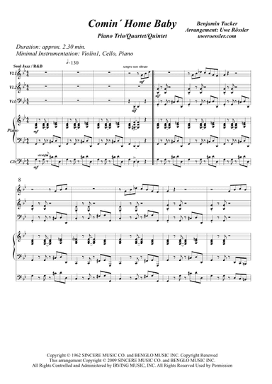 Comin' Home Baby (arr. Uwe Roessler Rössler Rassler)