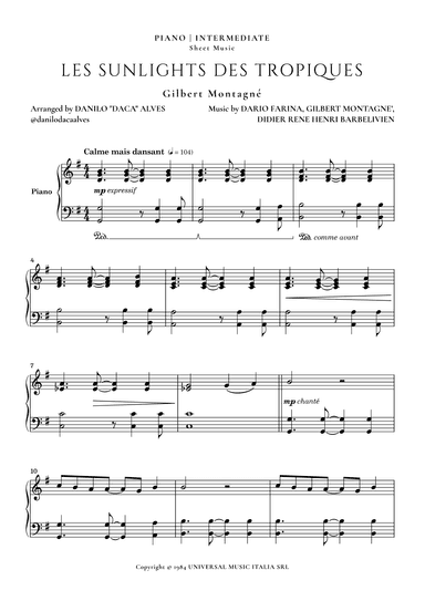 Les Sunlights Des Tropiques (arr. Les Sunlights Des Tropiques)