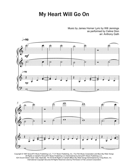 My Heart Will Go On (Love Theme from Titanic) (arr. Anthony Gath)