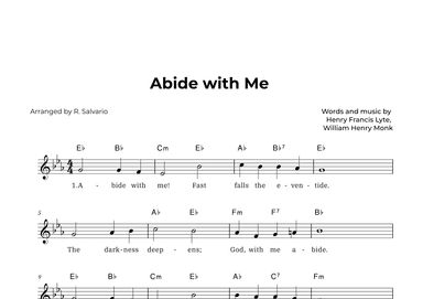 Abide with Me (Key of E-Flat Major) (arr. R. Salvario)