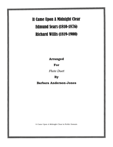 It Came Upon A Midnight Clear (Flute Duet) (arr. Barbara Anderson-Jones)