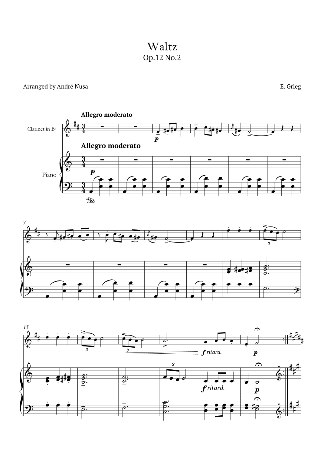 Lyric Pieces Op.12 No.3 (arr. André Nusa)