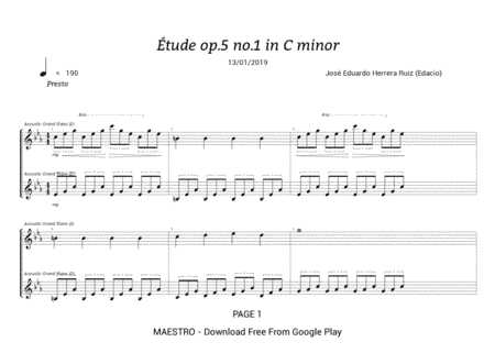 Etude Op.05 no.1 "Storm"
