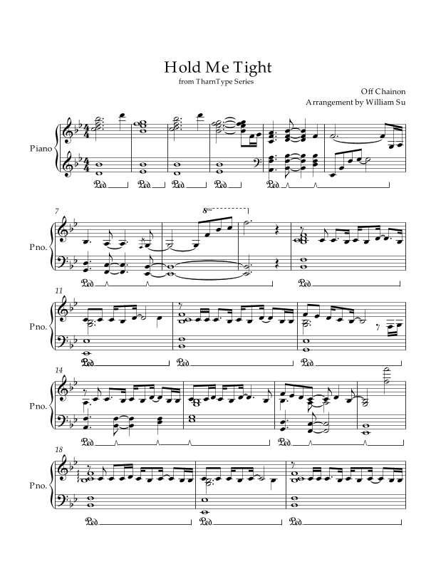 Hold Me Tight Piano Score - TharnType Series