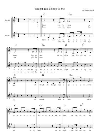 Tonight You Belong To Me (arr. Calum Wood)