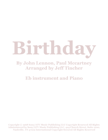 Birthday (arr. Jeff Tincher)