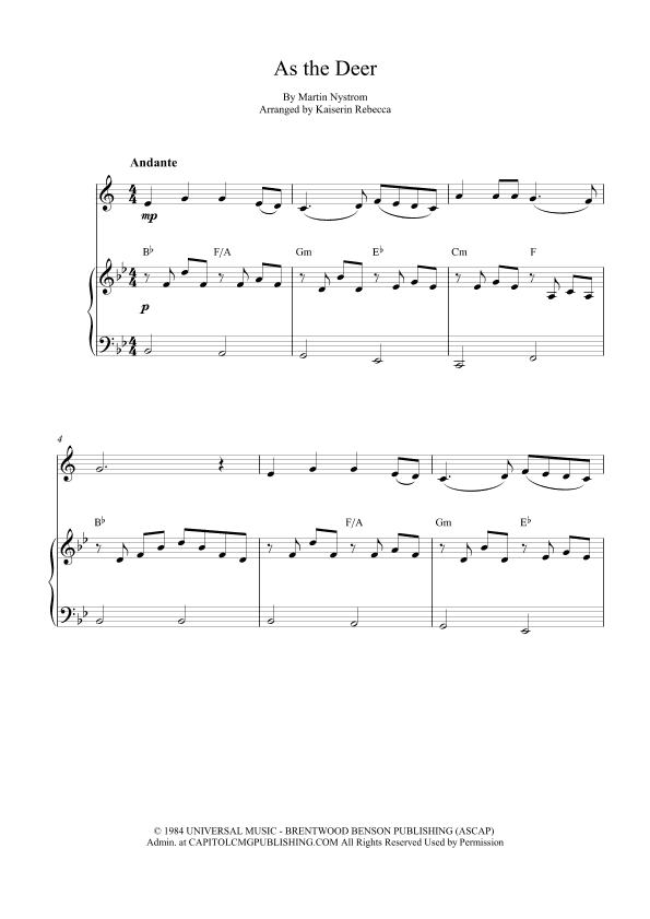 As The Deer (arr. Kaiserin Rebecca)