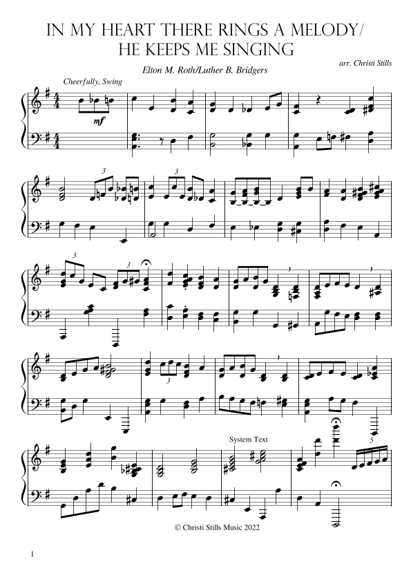 In My Heart There Rings a Melody/He Keeps Me Singing (Piano Solo) (arr. Christi Stills)