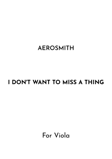 I Don't Want To Miss A Thing (arr. Jireh J.)
