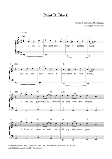 Paint It, Black (arr. Milanov)