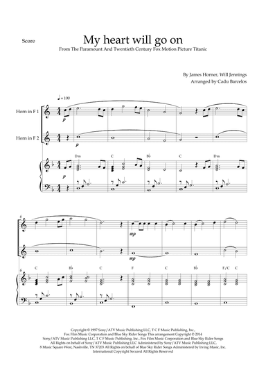 My Heart Will Go On (love Theme From 'titanic') (arr. Cadu Barcelos)