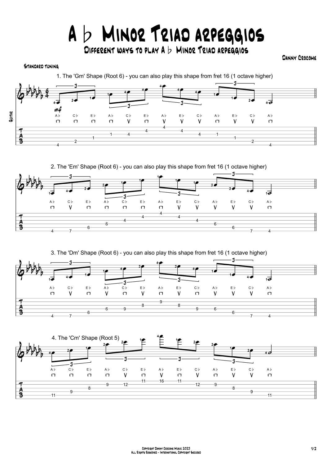 Ab Minor Triad Arpeggios (5 Ways to Play)