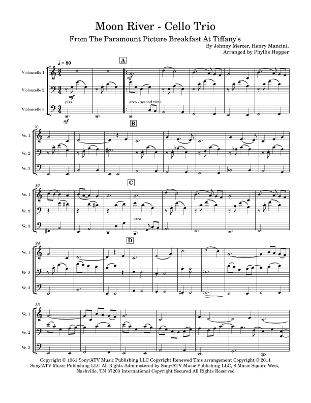 Moon River (arr. Phyllis Hopper)