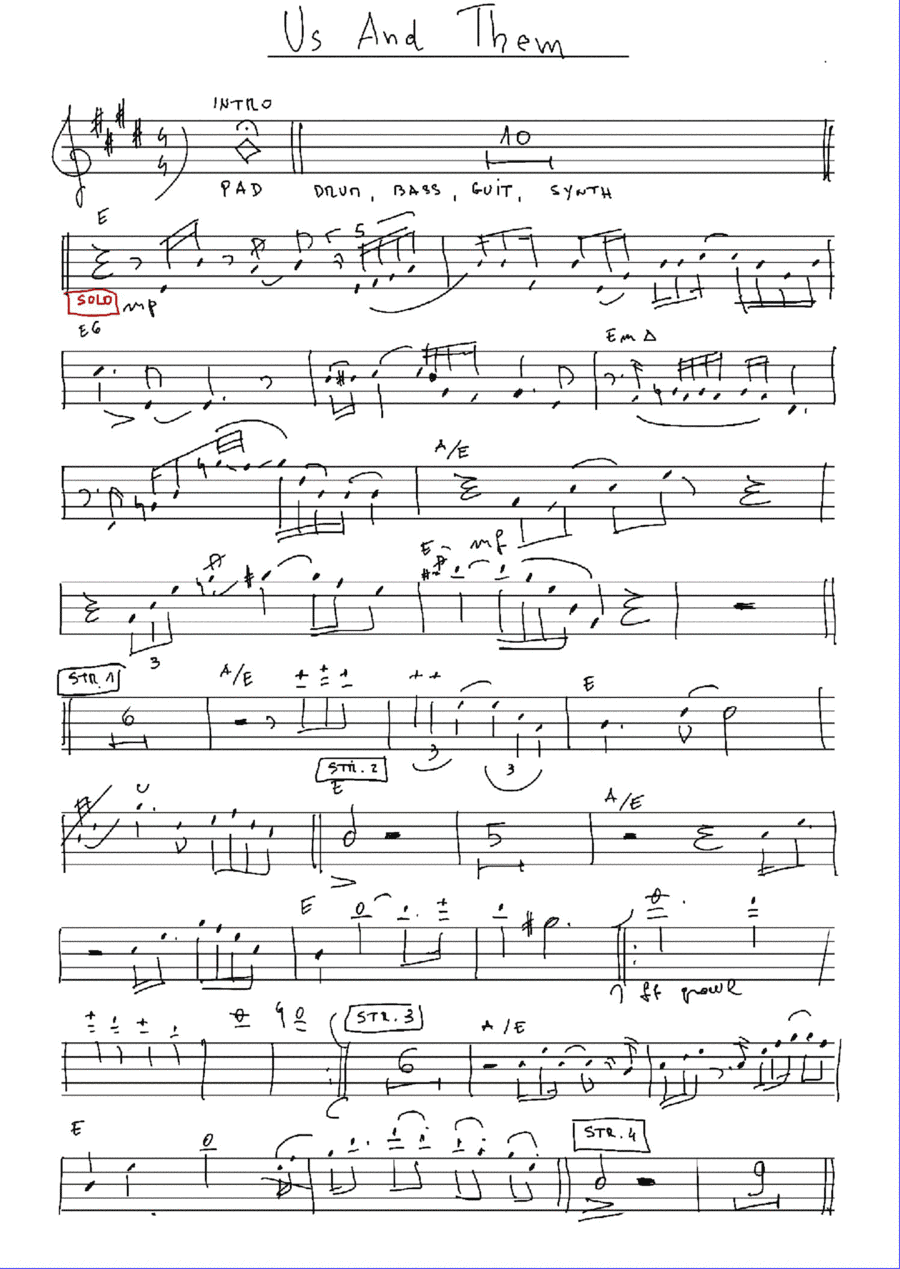 Us And Them (arr. Maurizio Leoni)