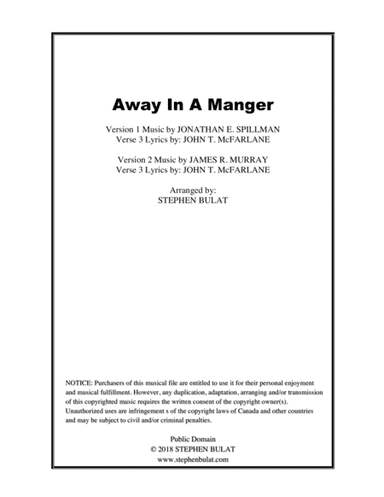 Away In A Manger - Lead sheet arranged in traditional and jazz style (key of E) (arr. Stephen Bulat)