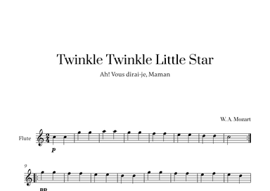 W. A. Mozart - Twinkle Twinkle Little Star for Flute Solo (arr. Cadenza Editions)