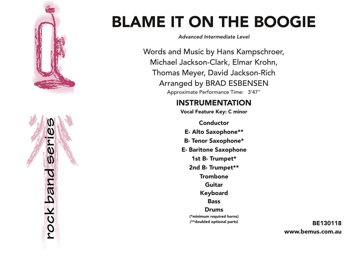 Blame It On The Boogie (arr. Brad Esbensen)