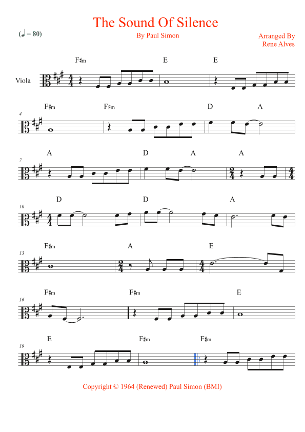 The Sound Of Silence (arr. Rene Alves)