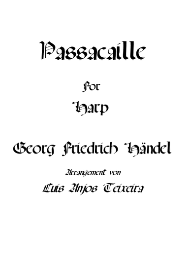 Passacaille For Harp (arr. Luis Anjos Teixeira)