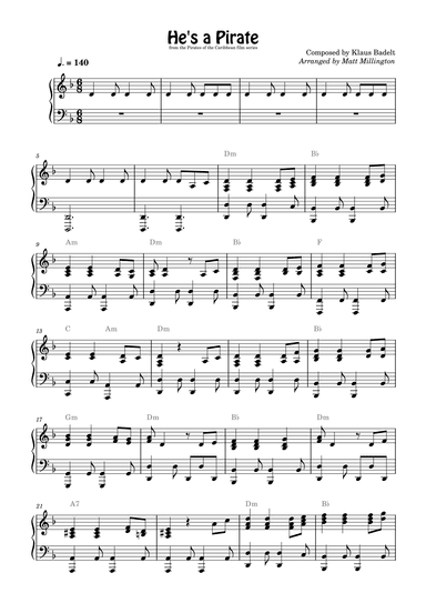He's A Pirate (arr. Matt Millington)