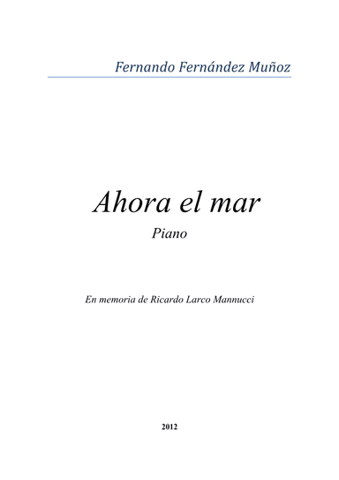 Ahora el mar
