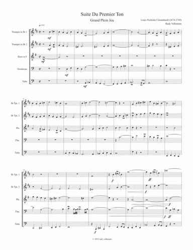 Grand Plein Jeu from Suite Du Premier Ton - Clerembault - arr. Brass Quintet (arr. Rudy Volkmann)