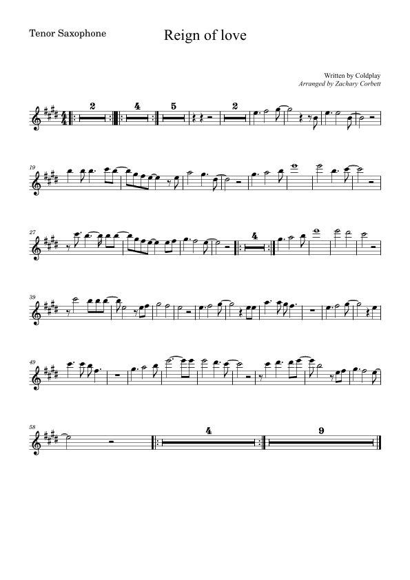 Reign Of Love (arr. Zachary Corbett)