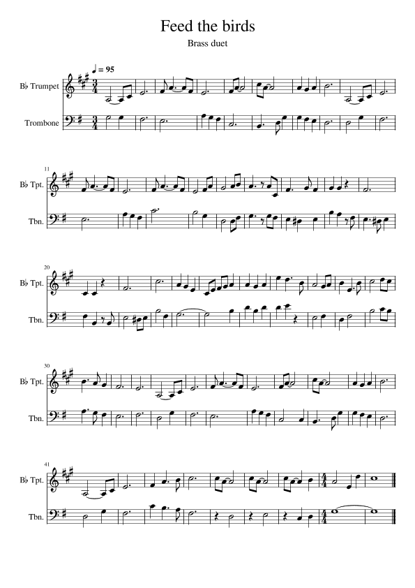 Feed The Birds (tuppence A Bag) (arr. Edward Fall)