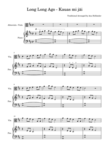 Soittosalkku: Long long ago - Kauas mi jäi (arr. Anu Holländer)