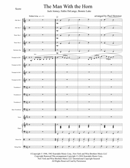 The Man With The Horn (arr. Paul Hemmer)